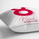 Özel Tasarım 8 Mart Kadınlar Günü Dijital Baskılı Modern Yastık Kırlent Kılıfı Realhomes