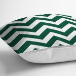 Yeşil Zizag Tasarımlı Dijital Baskılı Modern Yastık Kırlent Kılıfı Realhomes