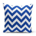 - Rh-K9393-Gorsel1 - Realhomes  Lacivert Zizag Tasarımlı Dijital Baskılı Dekoratif Yastık Kırlent Kılıfı Realhomes