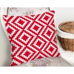 Kırmızı Geometrik Çizimli Dijital Baskılı Modern Yastık Kırlent Kılıfı Realhomes