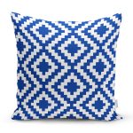 Lacivert Geometrik Çizimli Dijital Baskılı Modern Yastık Kırlent Kılıfı Realhomes