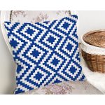 Lacivert Geometrik Çizimli Dijital Baskılı Modern Yastık Kırlent Kılıfı Realhomes