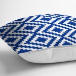 Lacivert Geometrik Çizimli Dijital Baskılı Modern Yastık Kırlent Kılıfı Realhomes