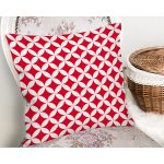 Kırmızı Geometrik Çizimli Dijital Baskılı Modern Yastık Kırlent Kılıfı Realhomes