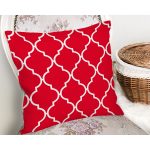 Kırmızı Ogea Desenli Dijital Baskılı Modern Yastık Kırlent Kılıfı Realhomes