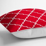 Kırmızı Ogea Desenli Dijital Baskılı Modern Yastık Kırlent Kılıfı Realhomes