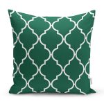 Yeşil Ogea Desenli Dijital Baskılı Dekoratif Yastık Kırlent Kılıfı Realhomes
