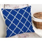 Lacivert Ogea Desenli Dijital Baskılı Modern Yastık Kırlent Kılıfı Realhomes