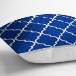 Lacivert Ogea Desenli Dijital Baskılı Modern Yastık Kırlent Kılıfı Realhomes