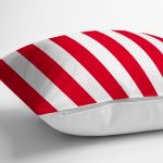 - Rh-K9403-Gorsel3 - Realhomes  Kırmızı Beyaz Düz Çizgi Tasarımlı Dijital Baskılı Dekoratif Yastık Kırlent Kılıfı Realhomes