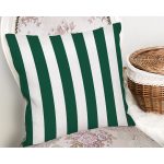 Yeşil Beyaz Düz Çizgi Tasarımlı Dijital Baskılı Modern Yastık Kırlent Kılıfı Realhomes
