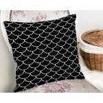 Siyah Pul Tasarımlı Dijital Baskılı Modern Yastık Kırlent Kılıfı Realhomes