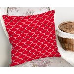 Kırmızı Pul Tasarımlı Dijital Baskılı Dekoratif Yastık Kırlent Kılıfı Realhomes