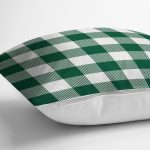 Yeşil Ekose Tasarımlı Dijital Baskılı Dekoratif Yastık Kırlent Kılıfı Realhomes