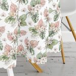 Tropik Yaprak Motifli Dijital Baskılı Modern Yuvarlak Masa Örtüsü - Çap 140cm Realhomes