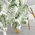 Yeşil Tropik Yapraklar Tasarımlı Dijital Baskılı Yuvarlak Masa Örtüsü - Çap 140cm Realhomes