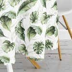 - MasaYuv-10040-Gorsel3 - Realhomes  Yeşil Tropik Yapraklar Tasarımlı Dijital Baskılı Modern Yuvarlak Masa Örtüsü - Çap 140cm Realhomes