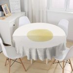 Güneş & Ay Sanatsal Çizimli Dijital Baskılı Yuvarlak Masa Örtüsü - Çap 140cm Realhomes