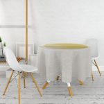 Güneş & Ay Sanatsal Çizimli Dijital Baskılı Yuvarlak Masa Örtüsü - Çap 140cm Realhomes