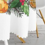 Özel Tasarım Christmas Temalı Dijital Baskılı Yuvarlak Masa Örtüsü - Çap 140cm Realhomes