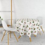 Özel Tasarım Christmas Temalı Dijital Baskılı Yuvarlak Masa Örtüsü - Çap 140cm Realhomes