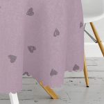 - MasaYuv-10223-Gorsel3 - Realhomes Mor Zemin Kalp Motifli Dijital Baskılı Modern Yuvarlak Masa Örtüsü - Çap 140cm Realhomes