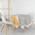 Soyut İlkel Desen Tasarımlı Dijital Baskılı Yuvarlak Masa Örtüsü - Çap 140cm Realhomes