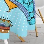 - MasaYuv-10255-Gorsel3 - Realhomes Etnik Desen Tasarımlı Dijital Baskılı Modern Yuvarlak Masa Örtüsü - Çap 140cm Realhomes