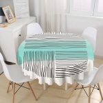 Soyut Tarzda Onedraw Çizimli Dijital Baskılı Modern Yuvarlak Masa Örtüsü - Çap 140cm Realhomes