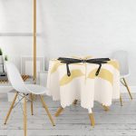 - MasaYuv-10288-Gorsel2 - Realhomes Kelebek Silüetli Özel Tasarım Dijital Baskılı Yuvarlak Masa Örtüsü - Çap 140cm Realhomes