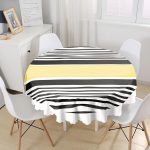 Soyut Tarzda Onedraw Çizimli Dijital Baskılı Modern Yuvarlak Masa Örtüsü - Çap 140cm Realhomes