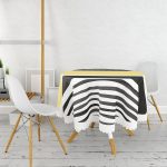 Soyut Tarzda Onedraw Çizimli Dijital Baskılı Modern Yuvarlak Masa Örtüsü - Çap 140cm Realhomes