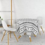 - MasaYuv-10327-Gorsel2 - Realhomes İskandinav Desenli Etnik Tasarımlı Dijital Baskılı Modern Yuvarlak Masa Örtüsü - Çap 140cm Realhomes