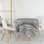 - MasaYuv-10331-Gorsel2 - Realhomes İskandinav Desenli Etnik Tasarımlı Dijital Baskılı Modern Yuvarlak Masa Örtüsü - Çap 140cm Realhomes