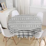 İskandinav Desenli Etnik Tasarımlı Dijital Baskılı Yuvarlak Masa Örtüsü - Çap 140cm Realhomes