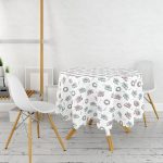 Christmas Temalı Araba Tasarımlı Dijital Baskılı Yuvarlak Masa Örtüsü - Çap 140cm Realhomes