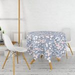 Renkli Kelebek Motifli Dijital Baskılı Yuvarlak Masa Örtüsü - Çap 140cm Realhomes