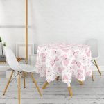 - MasaYuv-10363-Gorsel2 - Realhomes Renkli Kelebek Motifli Dijital Baskılı Modern Yuvarlak Masa Örtüsü - Çap 140cm Realhomes