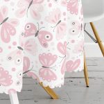 - MasaYuv-10363-Gorsel3 - Realhomes Renkli Kelebek Motifli Dijital Baskılı Modern Yuvarlak Masa Örtüsü - Çap 140cm Realhomes