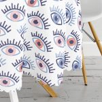 Mistik Göz Motifli Dijital Baskılı Modern Yuvarlak Masa Örtüsü - Çap 140cm Realhomes