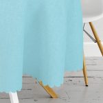 Mavi Zemin Papatyadan Kelebek Tasarımlı Dijital Baskılı Modern Yuvarlak Masa Örtüsü - Çap 140cm Realhomes