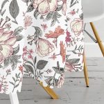 Papatya & Gül Tasarımlı Dijital Baskılı Yuvarlak Masa Örtüsü - Çap 140cm Realhomes