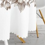 - MasaYuv-10416-Gorsel3 - Realhomes Çiçek Çerçeveli Portre Desenli Dijital Baskılı Yuvarlak Masa Örtüsü - Çap 140cm Realhomes