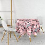 - MasaYuv-10436-Gorsel2 - Realhomes  Özel Tasarım Çiçek Yaprakları Dijital Baskılı Yuvarlak Masa Örtüsü - Çap 140cm Realhomes