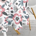 Özel Tasarım Çiçek Yaprakları Dijital Baskılı Yuvarlak Masa Örtüsü - Çap 140cm Realhomes