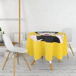 Pop Art Resimli Dijital Baskılı Yuvarlak Masa Örtüsü - Çap 140cm Realhomes