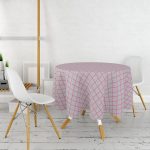 - MasaYuv-2015-Gorsel2 - Realhomes Gri Zemin Ogea Desenli Modern Dijital Yuvarlak Masa Örtüsü - Çap 140cm Realhomes