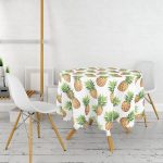 Ananas Desenli Dijital Baskı Yuvarlak Masa Örtüsü - Çap 140cm Realhomes