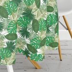 Realhomes Yaprak Motifli Dijital Baskılı Yuvarlak Masa Örtüsü - Çap 140cm Realhomes