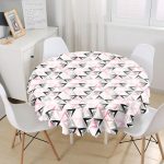 Renkli Üçgen Motifler Modern Dijital Baskılı Yuvarlak Masa Örtüsü - Çap 140cm Realhomes